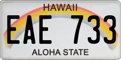 HI license plate EAE733