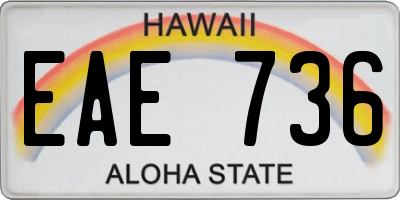 HI license plate EAE736