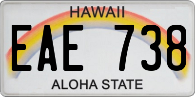 HI license plate EAE738