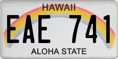 HI license plate EAE741