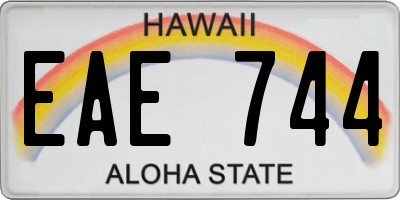 HI license plate EAE744