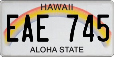 HI license plate EAE745