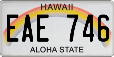 HI license plate EAE746