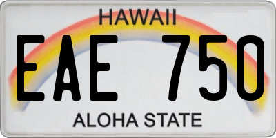 HI license plate EAE750