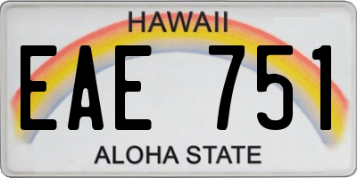 HI license plate EAE751