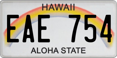 HI license plate EAE754