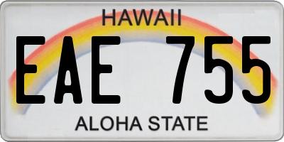 HI license plate EAE755