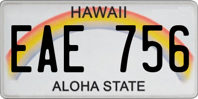 HI license plate EAE756