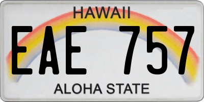 HI license plate EAE757