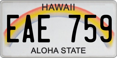 HI license plate EAE759