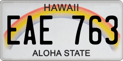 HI license plate EAE763
