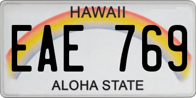 HI license plate EAE769