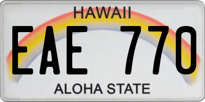 HI license plate EAE770