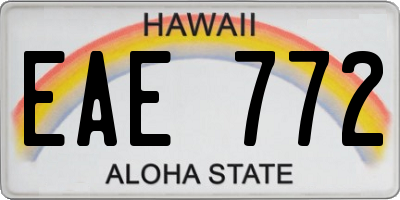 HI license plate EAE772