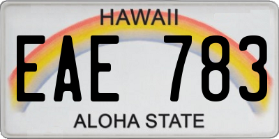 HI license plate EAE783