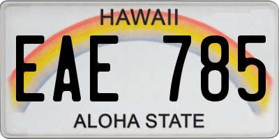 HI license plate EAE785