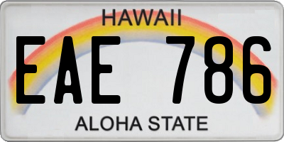 HI license plate EAE786