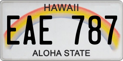 HI license plate EAE787