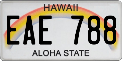 HI license plate EAE788