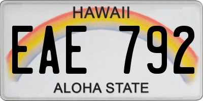 HI license plate EAE792