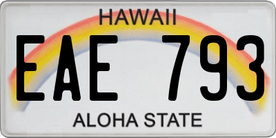 HI license plate EAE793