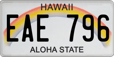 HI license plate EAE796