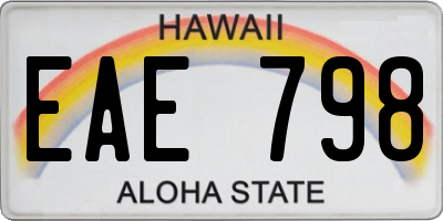 HI license plate EAE798