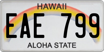 HI license plate EAE799