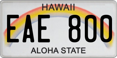 HI license plate EAE800