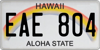 HI license plate EAE804