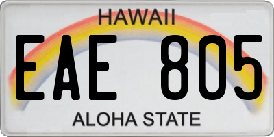 HI license plate EAE805