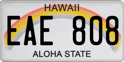 HI license plate EAE808