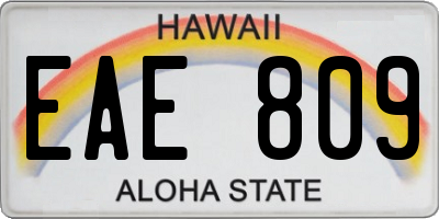 HI license plate EAE809