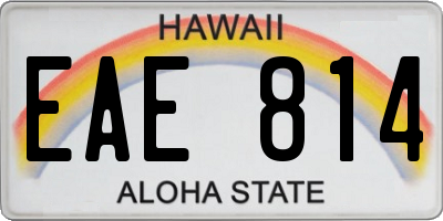 HI license plate EAE814