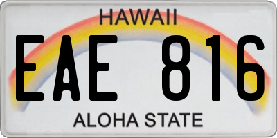 HI license plate EAE816