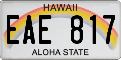 HI license plate EAE817