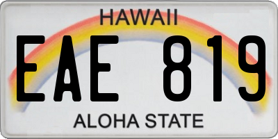 HI license plate EAE819