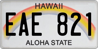 HI license plate EAE821