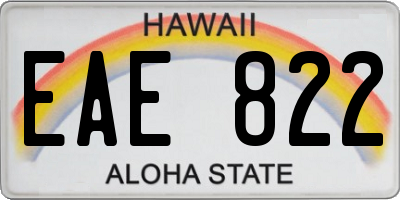HI license plate EAE822