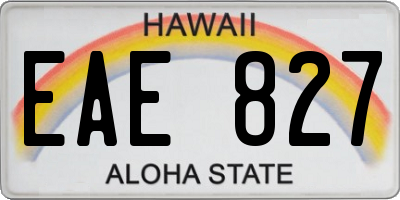 HI license plate EAE827