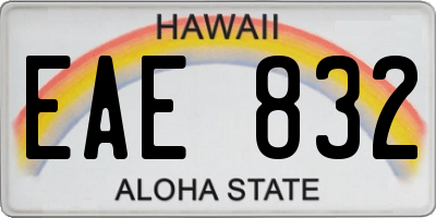 HI license plate EAE832
