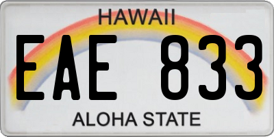 HI license plate EAE833