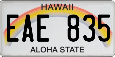 HI license plate EAE835