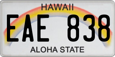 HI license plate EAE838