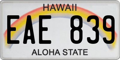 HI license plate EAE839