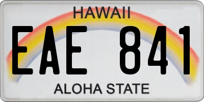 HI license plate EAE841