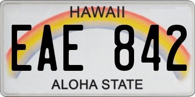 HI license plate EAE842