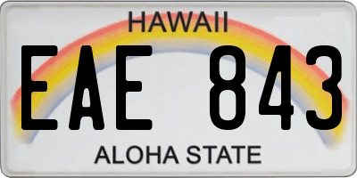 HI license plate EAE843