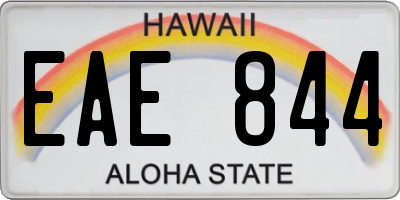 HI license plate EAE844