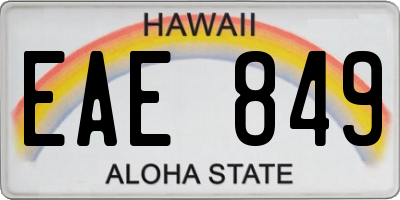HI license plate EAE849